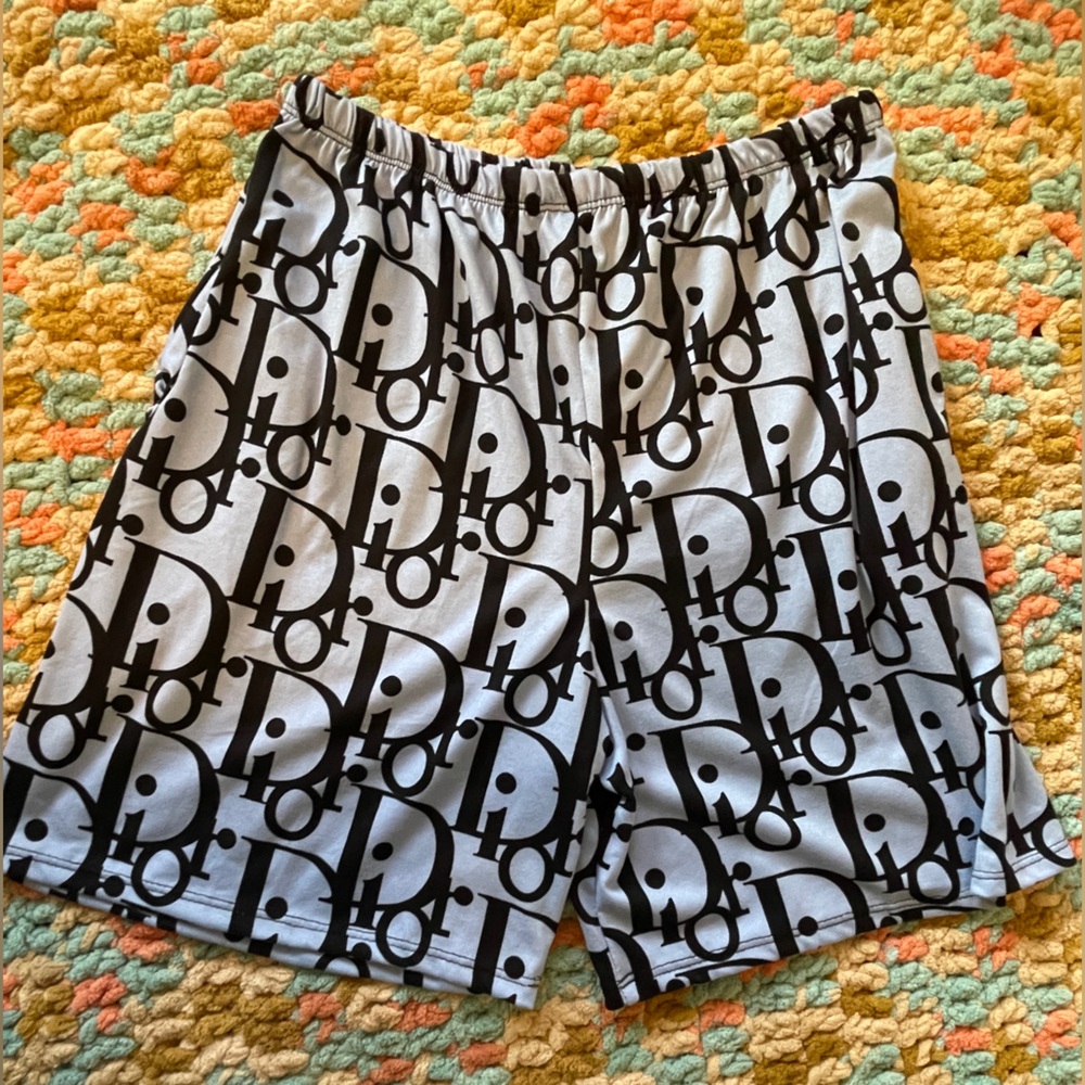 Dior Logo Mens Light Blue Lounge Shorts With Pockets Size Small - Picture 4 of 8